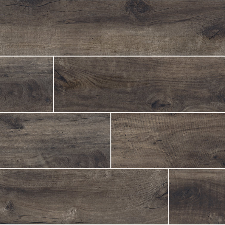 Country River Moss 8" x 48" Matte Porcelain Wood Look Floor and Wall Tile
