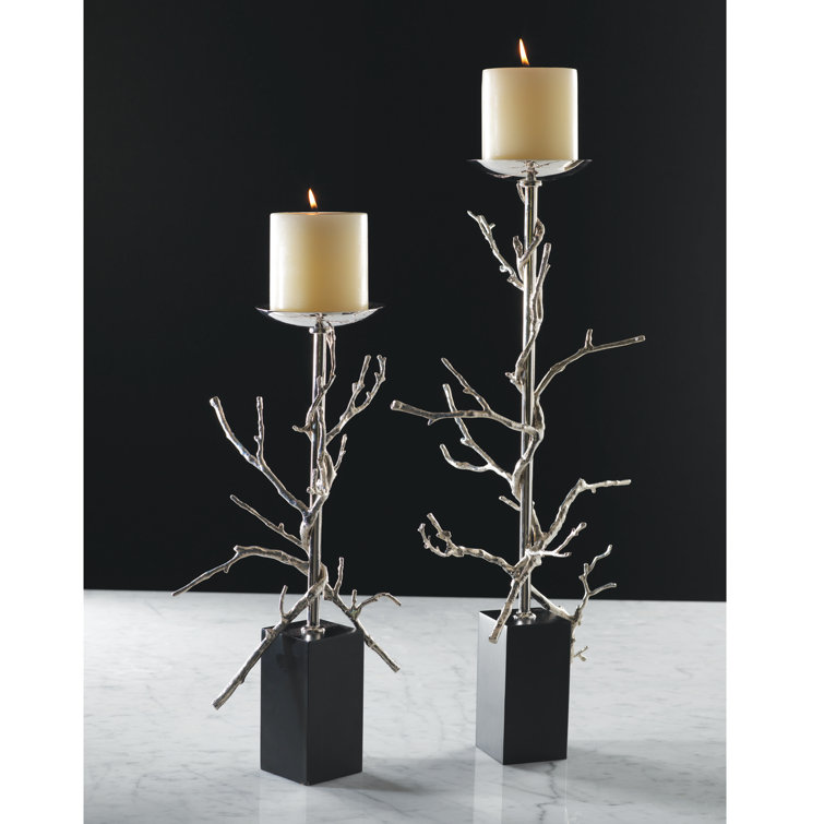 Elegant Brass Twig Large Candlestick Holder, 25'' H x 12'' W