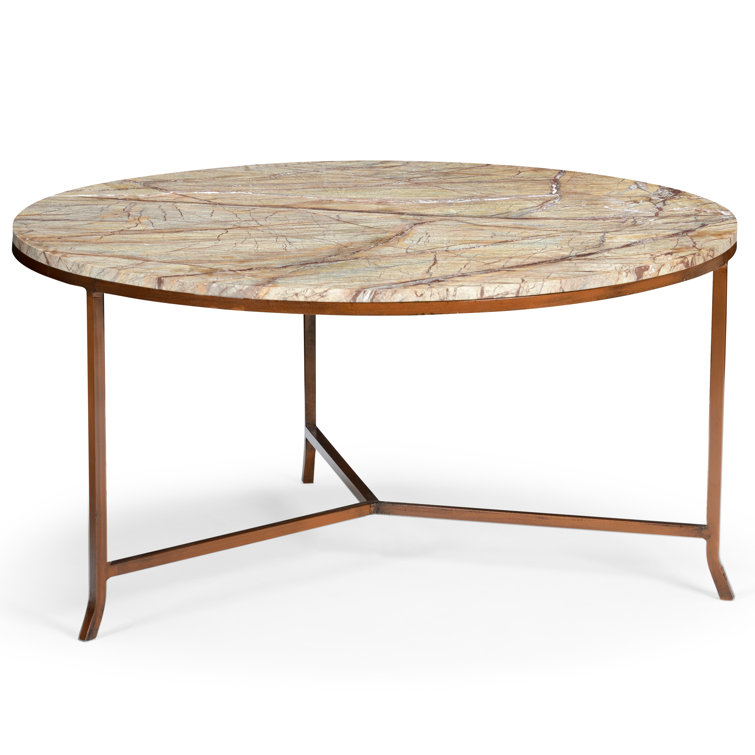 Harvey Round Natural Tan Marble Coffee Table