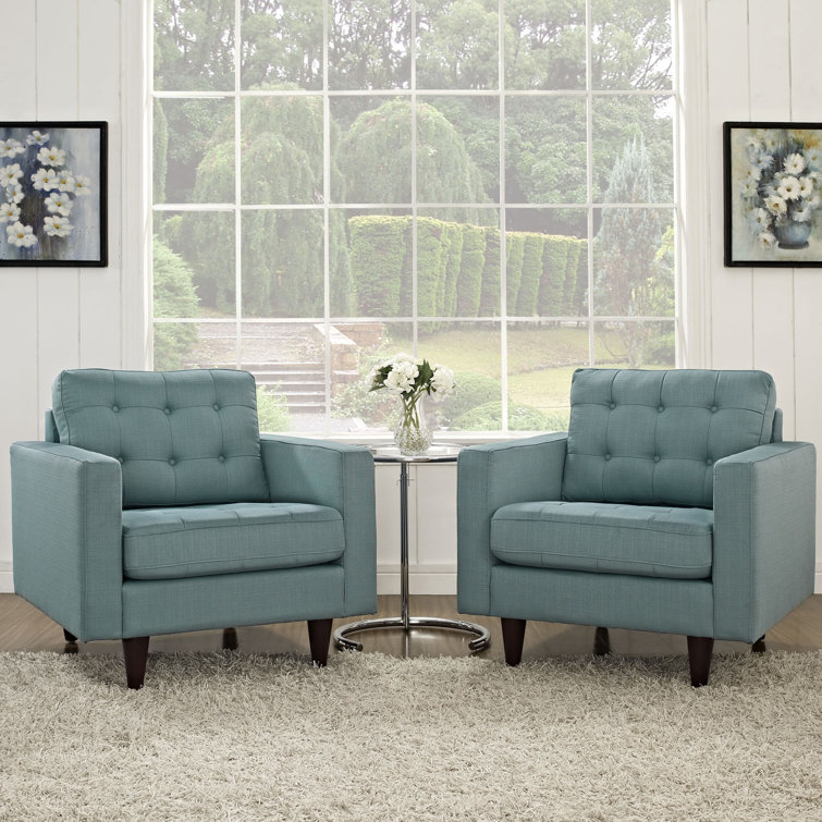 Empress Laguna Mid-Century Tufted Fabric Accent Chair