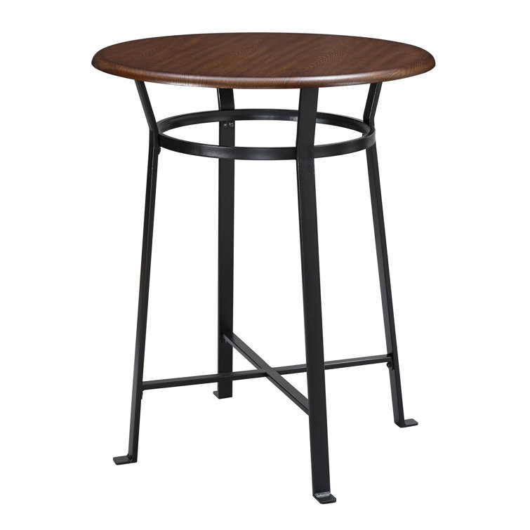 Montgomery 3-Piece Dark Mahogany and Black Round Dining Set