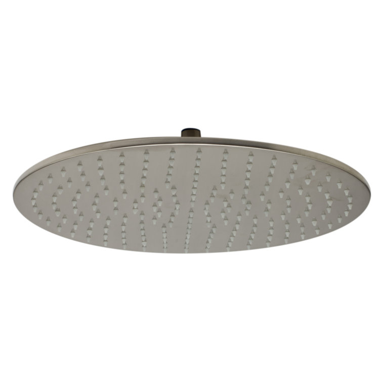 Brushed Nickel Round LED Rain Shower Head with Temperature Control
