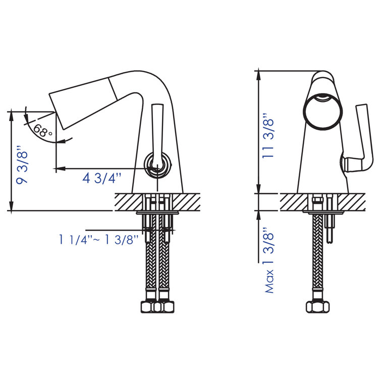 Polished Chrome Tall Cone Single-Hole Bathroom Faucet
