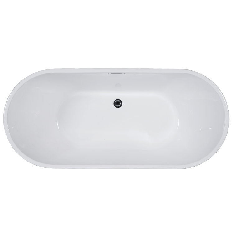 59'' White Acrylic Free Standing Soaking Bathtub