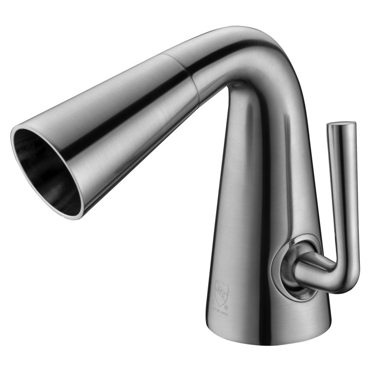 Brushed Nickel Single Hole Cone Waterfall Bathroom Faucet