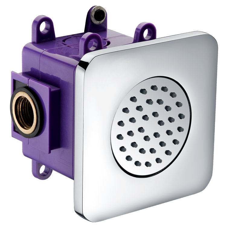 Polished Chrome and Purple Wall Mounted Shower Body Spray