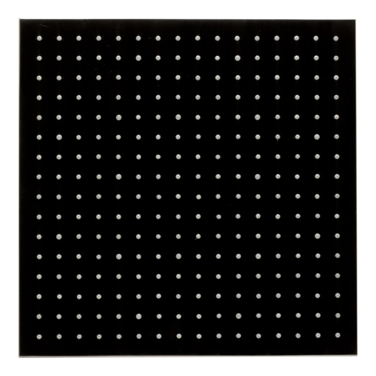 Brushed Nickel Square LED Rain Shower Head, 16-inch
