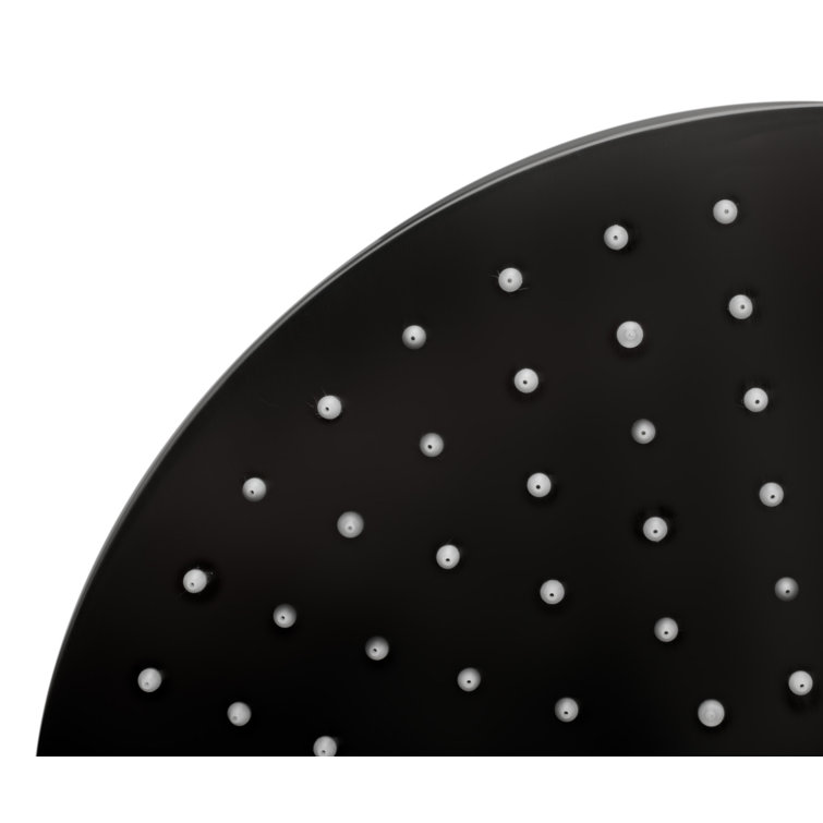 Brushed Nickel Round LED Rain Shower Head with Temperature Control