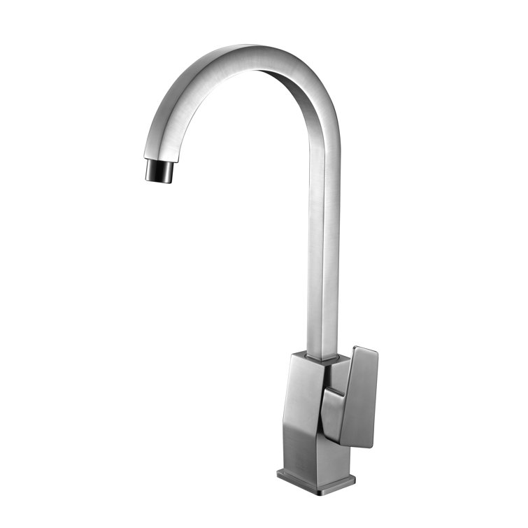 Brushed Nickel Modern Single Handle Bathroom Faucet