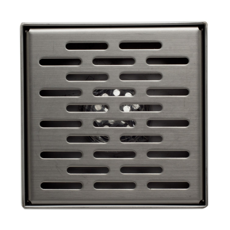 5.25'' Square Silver Stainless Steel Shower Drain