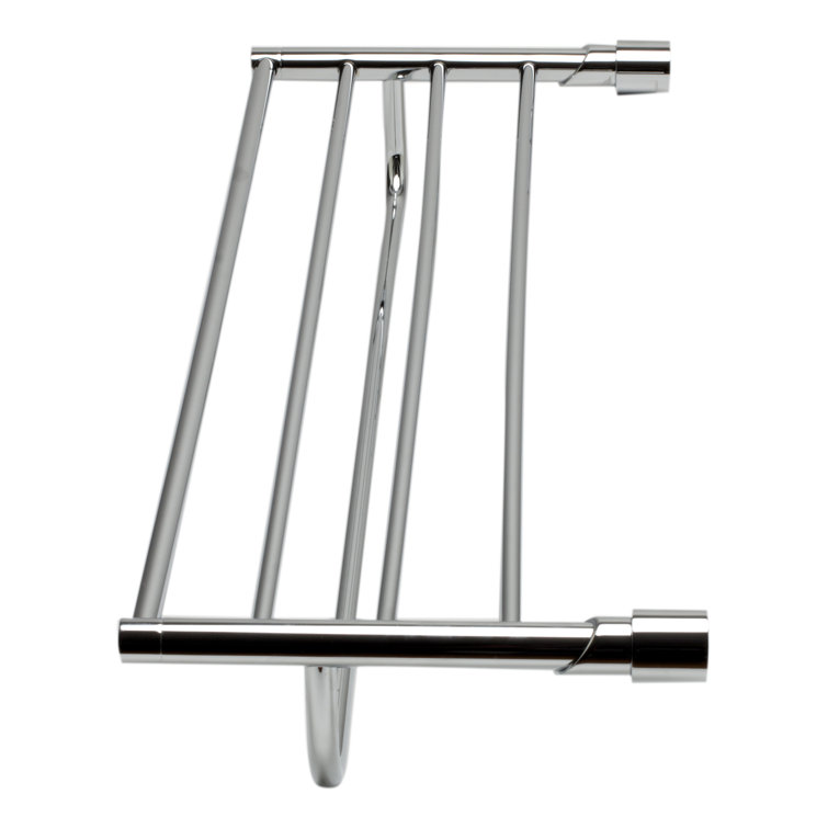 Polished Chrome Wall Mounted Towel Rack with Shelf