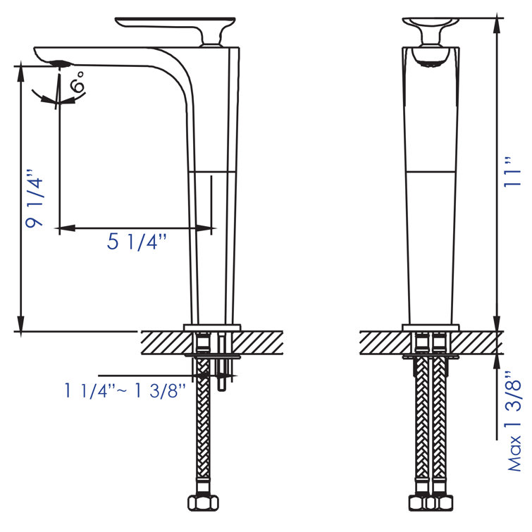 Polished Chrome Tall Single-Hole Bathroom Faucet