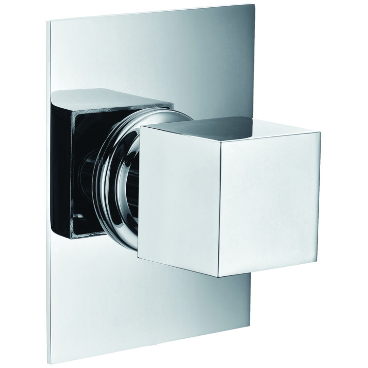 Polished Chrome Square Wall-Mounted Shower Diverter