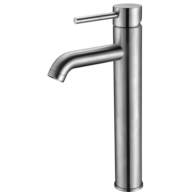 Tall Brushed Nickel Single Lever Bathroom Faucet