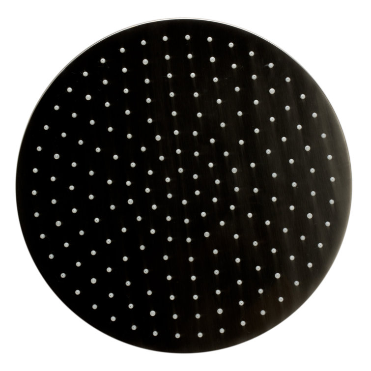 Brushed Nickel Round LED Rain Shower Head with Temperature Control
