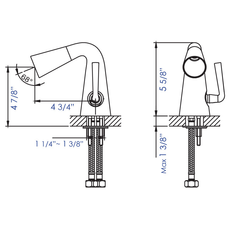 Polished Chrome Single-Hole Cone Waterfall Bathroom Faucet