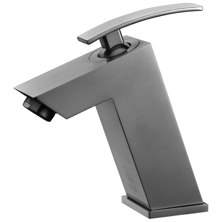 Brushed Nickel Single-Handle Bathroom Faucet with Curved Spout