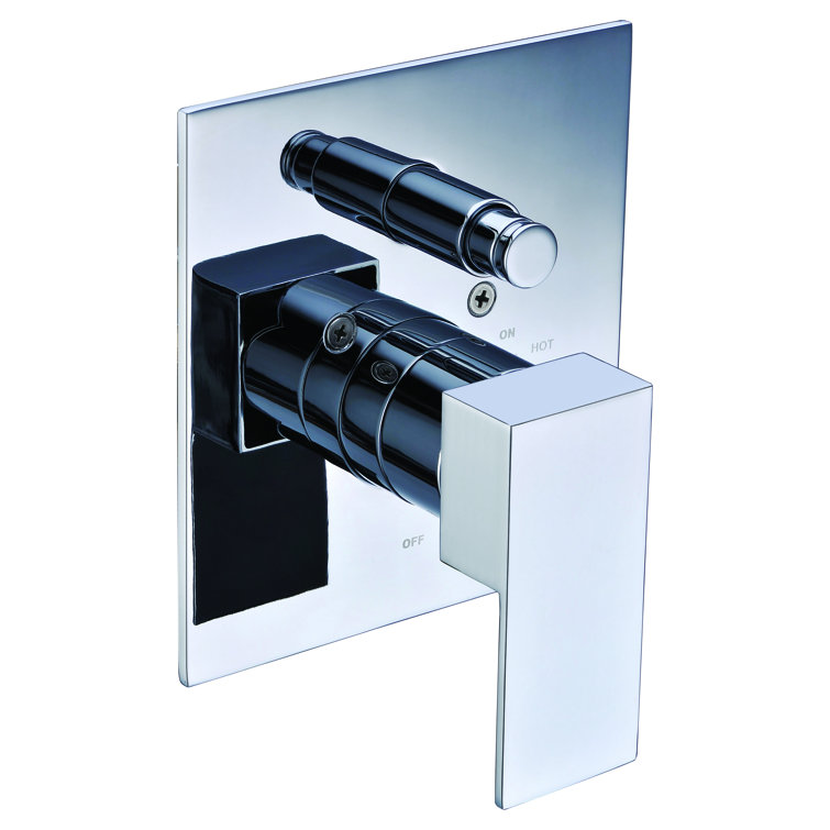 Polished Chrome Wall-Mounted Shower Mixer with Diverter