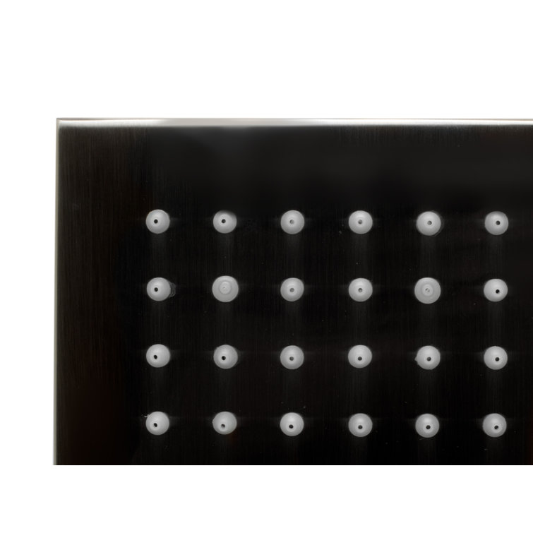 Nickel Square LED Rain Shower Head with Temperature-Based Lights