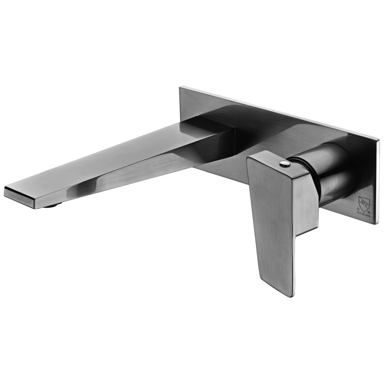 Brushed Nickel Wall Mounted Single Handle Bathroom Faucet