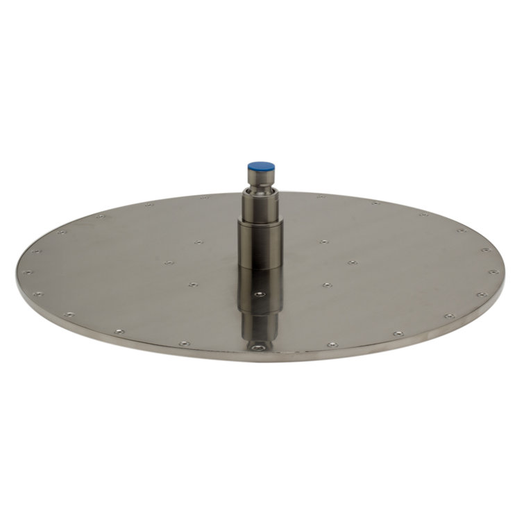 Brushed Nickel Round LED Rain Shower Head with Temperature Control