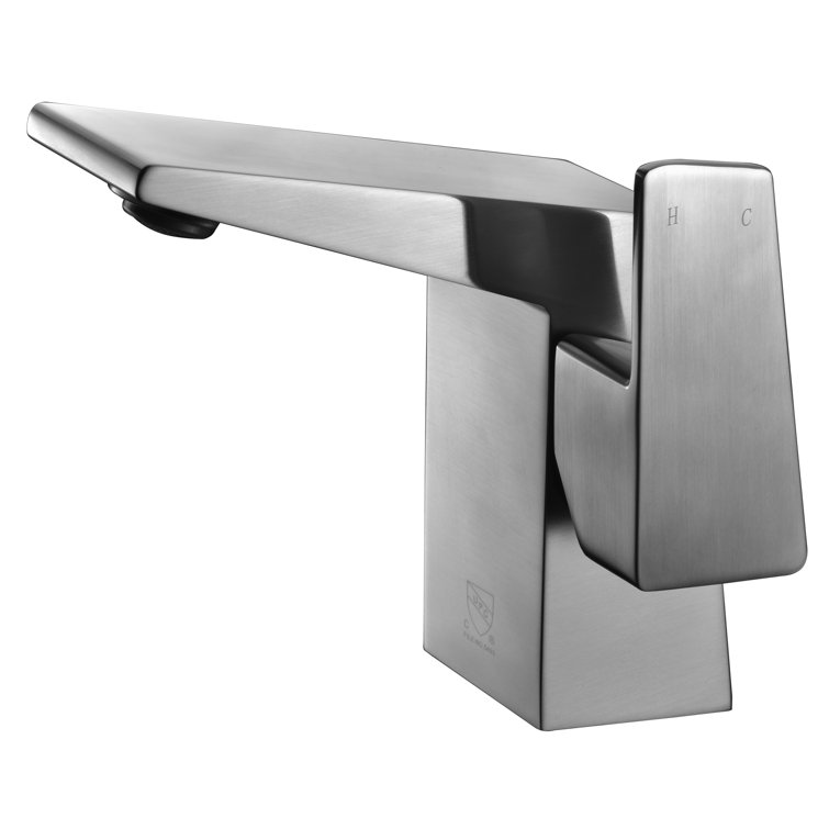 Brushed Nickel Modern Single Hole Bathroom Faucet
