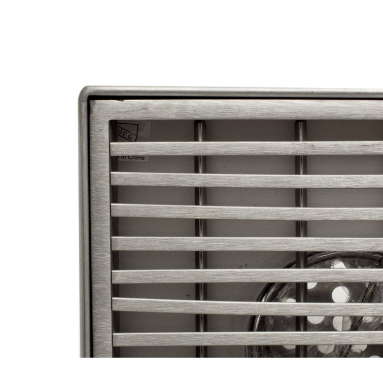 5.25'' Square Stainless Steel Shower Drain with Groove Lines