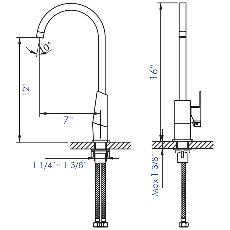 Brushed Nickel Modern Single Handle Bathroom Faucet