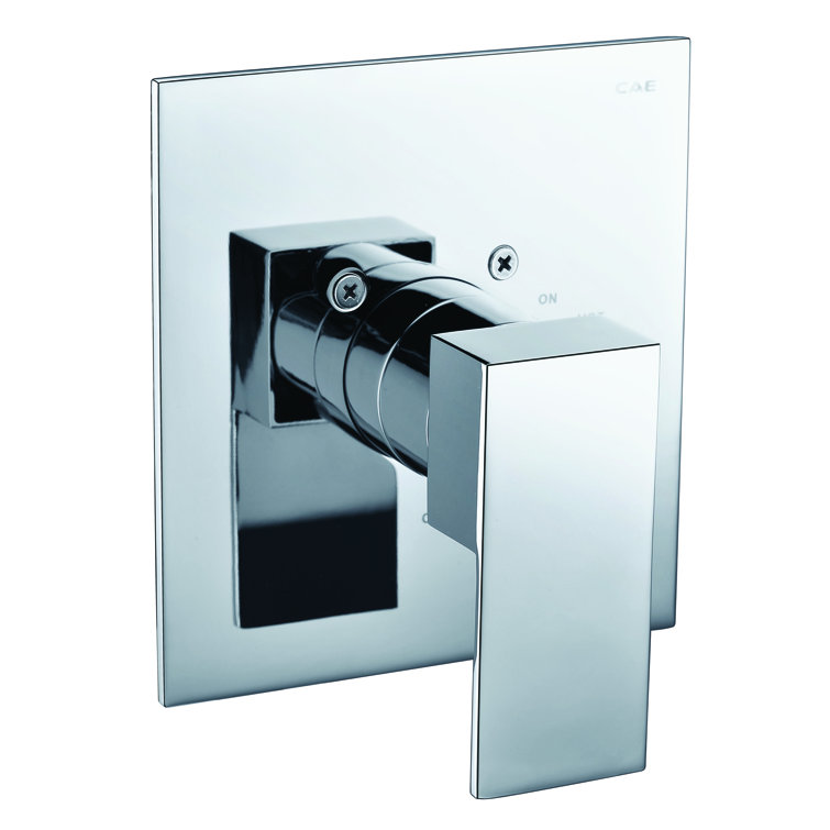 Polished Chrome Modern Square Shower Mixer with Lever