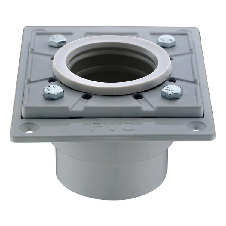 Gray PVC Shower Drain Base with Rubber Fitting