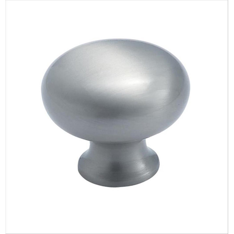 Brushed Nickel Round Traditional Cabinet Knob with Mounting Hardware