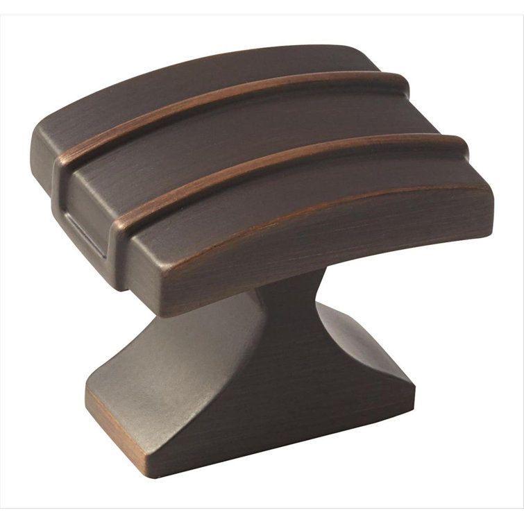 Oil Rubbed Bronze Rectangular Cabinet Knob with Mounting Hardware