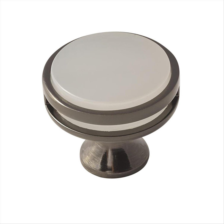Gunmetal and Frosted Acrylic Cabinet Knob