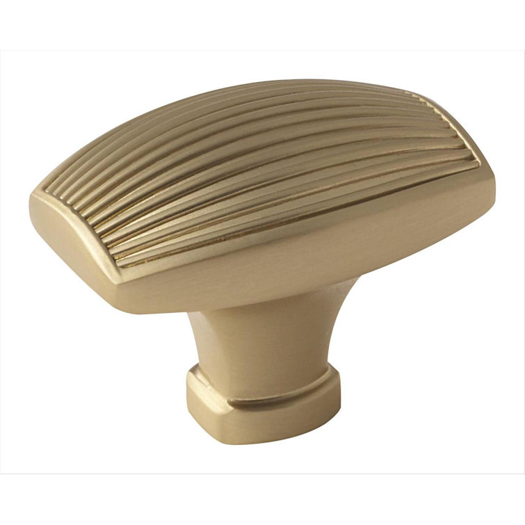 Golden Champagne Rectangular Cabinet Knob with Mounting Hardware