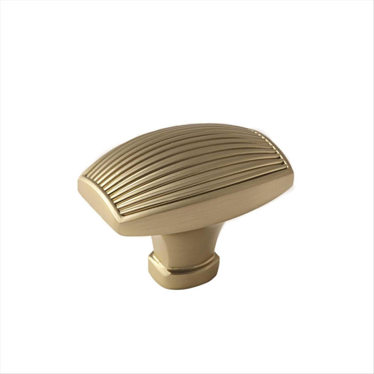 Golden Champagne Rectangular Cabinet Knob with Mounting Hardware
