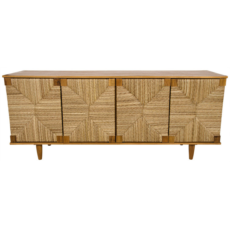Sian Rush Seagrass and Teak Sideboard - Natural Finish