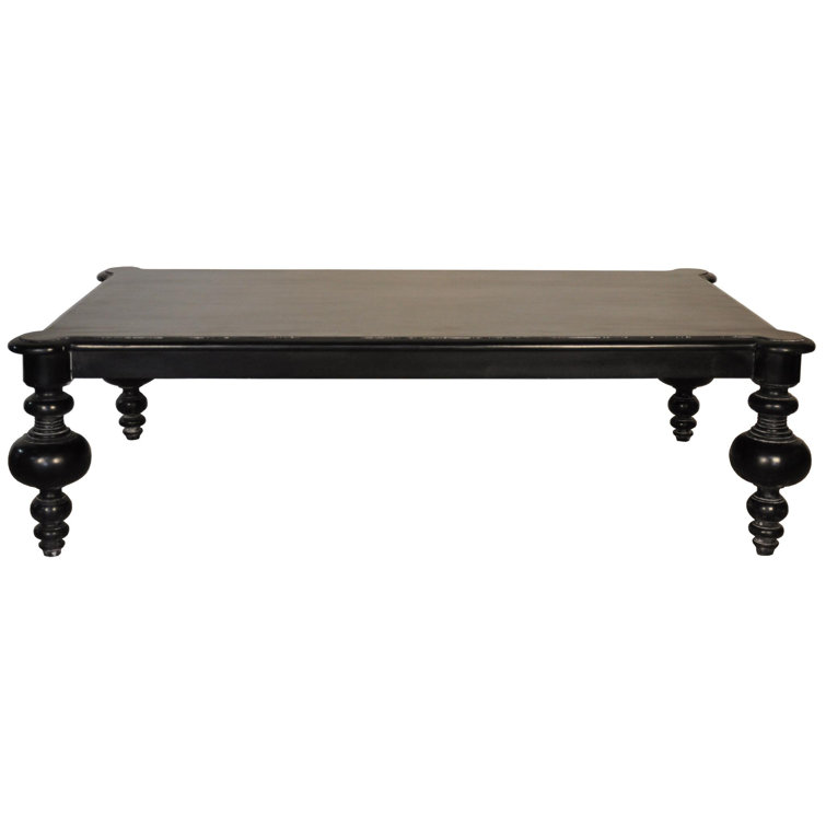 Curvaceous Noir Mahogany Rectangular Coffee Table in Hand Rubbed Black