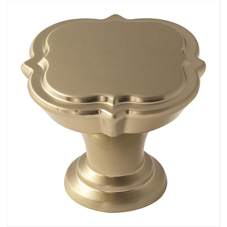 Golden Champagne Square Cabinet Knob with Mounting Hardware
