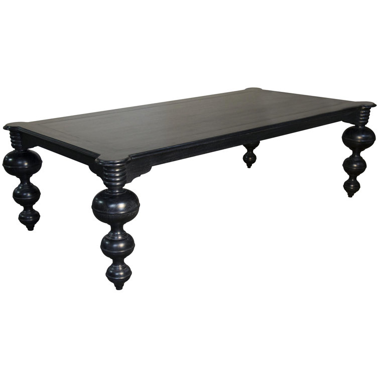 Claudio 54" Black Solid Wood Mid-Century Modern Dining Table