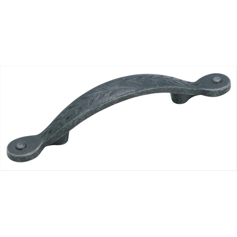 Wrought Iron Dark Leaf Motif Bar Pull