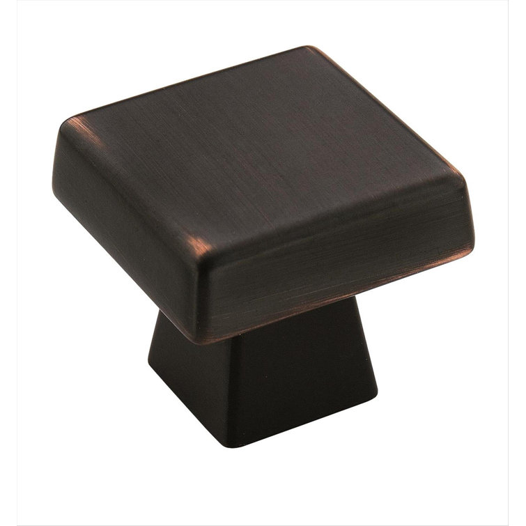 Oil Rubbed Bronze Square Cabinet Knob with Mounting Hardware