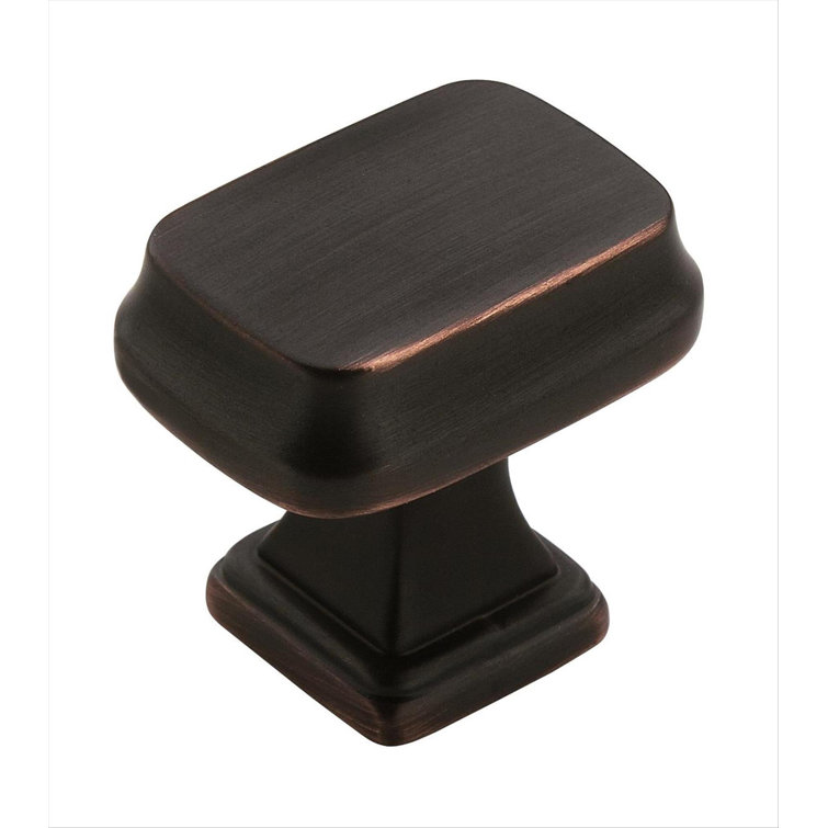 Oil Rubbed Bronze Rectangular Cabinet Knob with Mounting Hardware