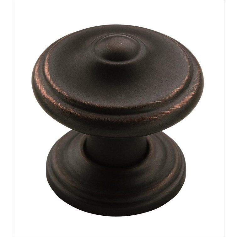 Oil Rubbed Bronze Round Cabinet Knob with Mounting Hardware