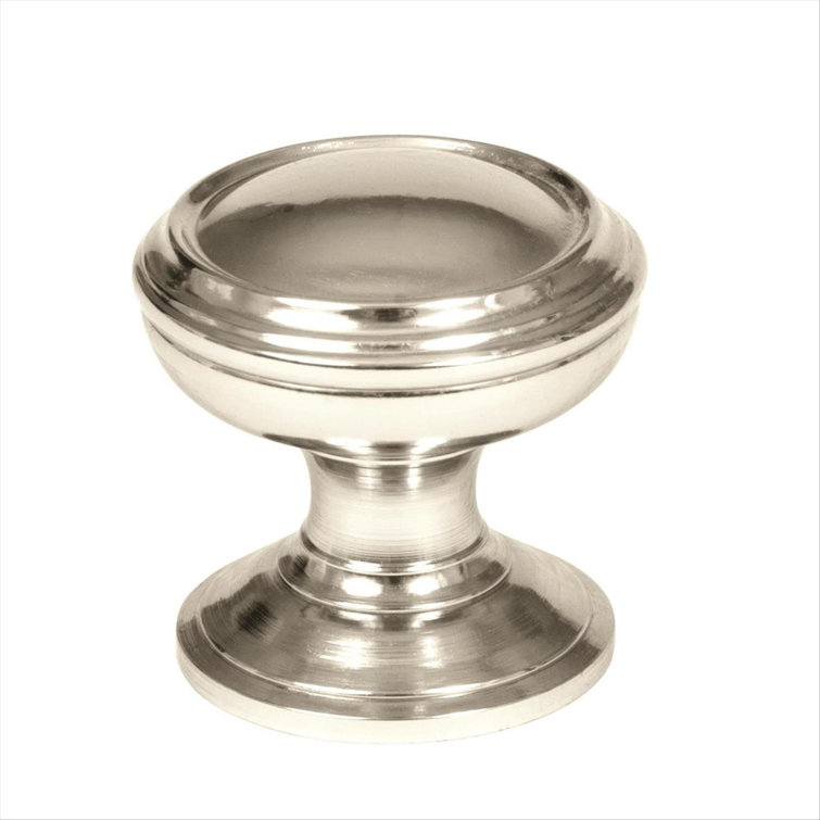 Polished Nickel Round Cabinet Knob with Mounting Hardware