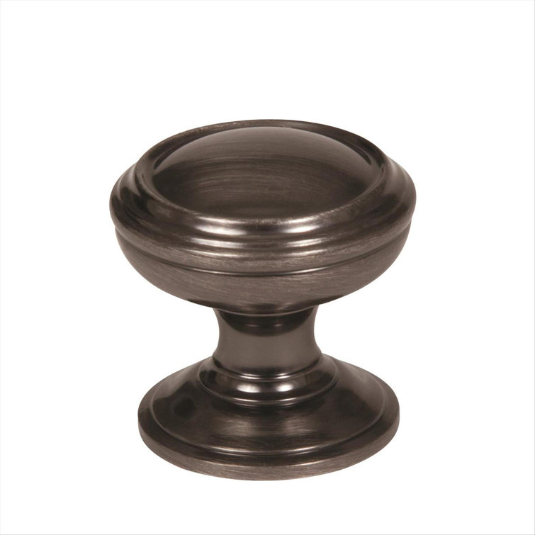 Gunmetal Round Industrial Cabinet Knob with Mounting Hardware