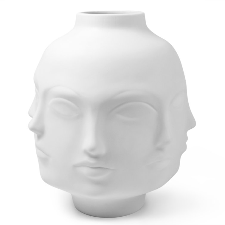 Giant White Porcelain Decorative Face Vase