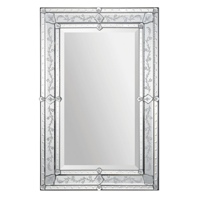 Vincenzo 29" x 41" Silver Glass Wall Mirror