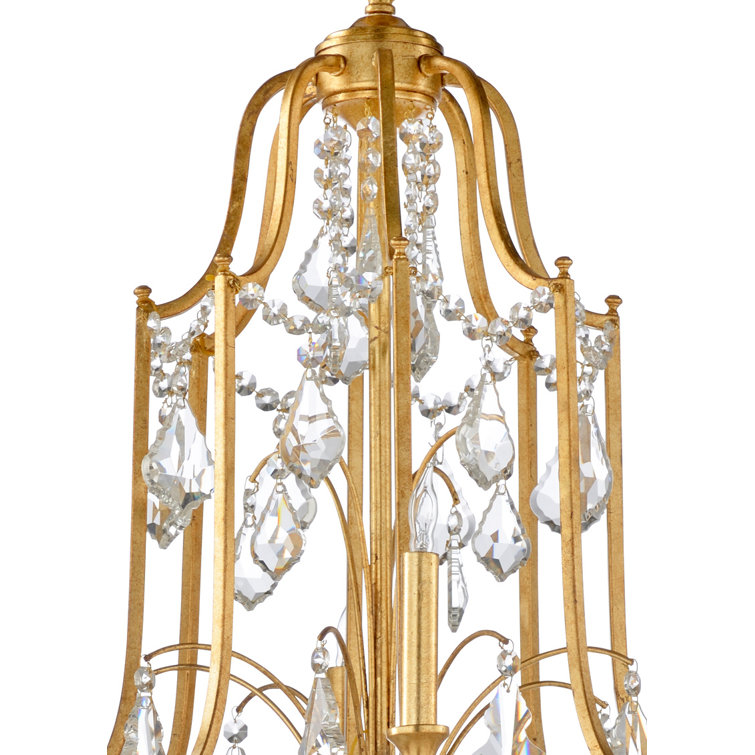 Buckhead 12-Light Antique Gold Leaf Crystal Chandelier