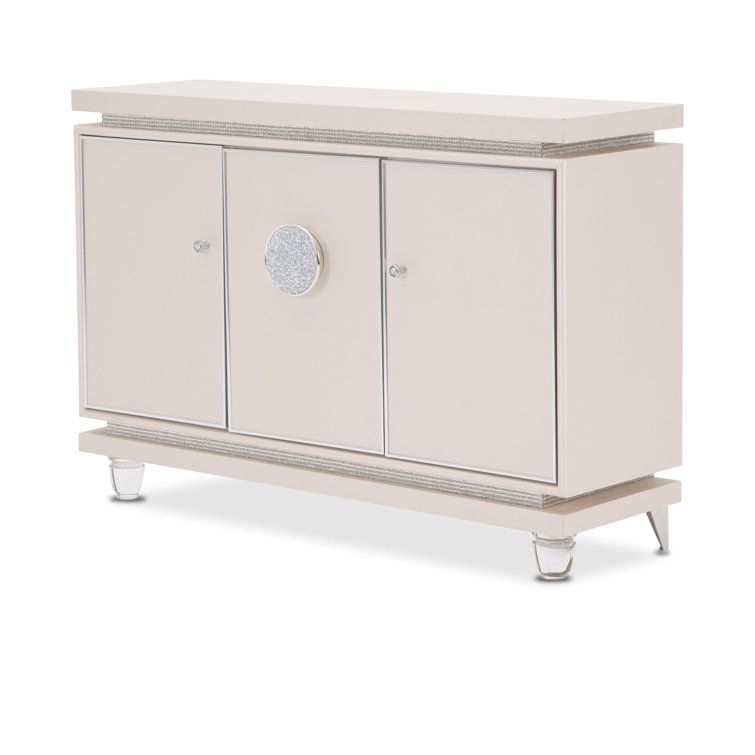 Elegant Cream 56'' Transitional Sideboard with Crystal Accents