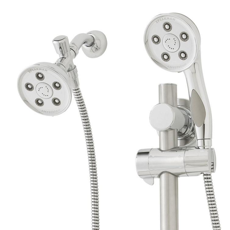 Caspian Polished Chrome Dual Head Adjustable Shower System